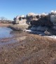 Massive ice block forms in middle of Nebraska farm field