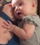 Baby\'s priceless reaction after seeing mom wearing a face mask