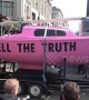 Climate change protesters bring London's Oxford Circus to standstill with pink boat