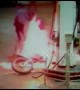Horrifying moment motorbike catches fire at petrol pump in west India