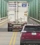Greedy Truck Takes up Whole Bridge