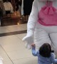 Little Girl Loves Meeting Easter Bunny