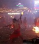 Indian devotees engage in fire-throwing fight to appease Hindu goddess
