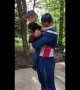 Heart-melting moment little boy realises Captain America is his dad