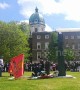 People gather at London's Imperial War Museum to commemorate Victory Day