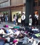 Extinction Rebellion activists hold dramatic "die-in" outside Harrods and one rants at security guards
