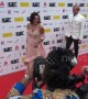 Shirley Ballas wears a strapless Champagne-coloured gown at the LGBT awards in London