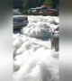 Smelly white foam bursting out of sewers submerges Chinese streets