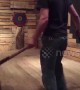 Watch this talented Canadian axe thrower perform a series of incredible trick shots