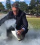 Australian teacher creates rocket using liquid nitrogen and fizzy drink