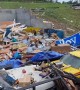 Massive property devastation after a monster tornado rips through Jefferson City, Missouri USA
