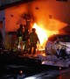 Firefighters tackle blaze after car slams into California home