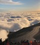 Beautiful Cloud Waves Plume Over Mountain