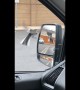 Angry bird attacks itself in a car mirror at London drive-through