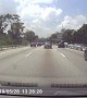 Motorcycle Carelessly Weaving Through Traffic Pays the Price