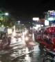 Rainy season flash floods submerge roads in Thailand