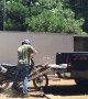Dirt Bike Busts Through Rotten Ramp