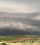 Huge storm clouds loom over Texas grasslands before floods hit town