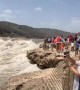 Spectacular Hukou Waterfall on Yellow River in full flow after rainfalls