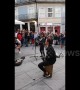 England fans sing with busker in Porto and receive guard of honour from locals