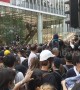 Hong Kong protesters cheer as they part ways for ambulance