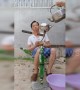 Talented Chinese man shows off incredible bottle balancing skills