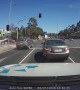 Truck Narrowly Misses Stopped Traffic