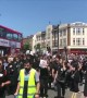 Demonstrators protesting knife crime in London join victim's funeral procession