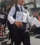 Waiters in London's Soho compete in traditional champagne street race
