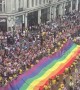 London Pride 2019 gets underway with huge rainbow flag