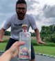 Funny moment YouTuber face plants after performing his own take on the bottle cap challenge