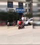 Six people ride on one scooter to test its capacity in China