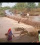 Intense moment as motorcyclist gets swept away by flooded road in India