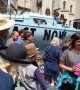Extinction Rebellion boat blocks road outside Royal Courts of Justice in London