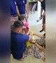Little girl rescued after getting foot stuck in cooking gas tank in Malaysia