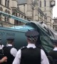 Cheers ring out as blue boat unveiled at London Extinction Rebellion protest