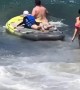 Big Board Slams Whole Family in Surf
