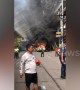 Terrifying moment bus bursts into flames in Philippines