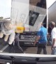 Truck on UK motorway stops to unload migrant workers