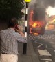 London bus in engulfed in flames in East Sheen