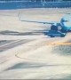 SUV almost collides with plane after driving across runway at Fuzhou's airport