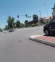 Lucky Rider Survives Red Light Runner