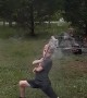 Kid with Roman Candle Takes Out Camera