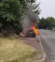 Car engulfed in flames amid UK summer heatwave