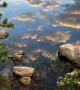 Beautiful cloud reflection time-lapse over lake