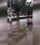 Typhoon Wipha brings strong rainstorms and floods to southern China's Haikou