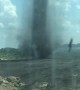 Dust Devil Creeps Across Coal Mine