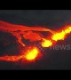 Boiling lava gushes out from erupting volcano on Reunion island