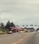 Police car dash cam captures airplane landing on Washington road