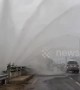 Burst water pipe drenches drivers in Thailand